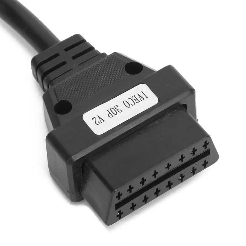 OBD2 30Pin‑16Pin Diagnostic Cable Adapter 250mm/9.8in Length Replacement for IVECO