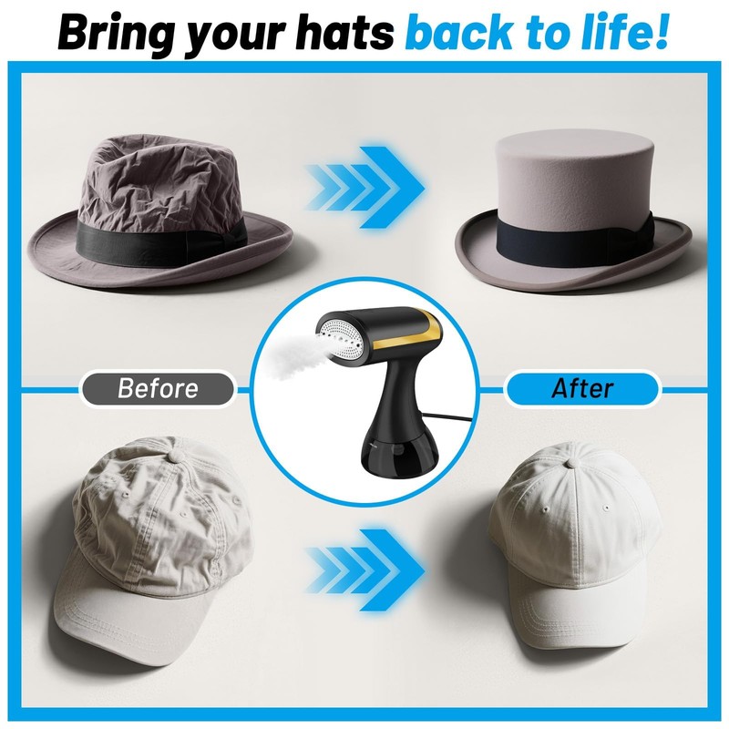 Hat Steamer Shaper, Hat Cleaner for Baseball Caps with Lint