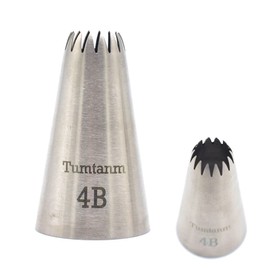 Tumtanm 4B Nozzle Large Teardrop Flower Piping Tips Large Seamless Stainless Steel Piping Tip #4B