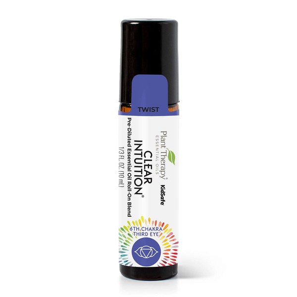 Plant Therapy Chakra 6 Clear Intuition Essential Oil Blend (Brow Chakra) Pre-Diluted Roll-On 10 mL (1/3 oz) 100% Pure