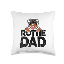 Rottie Dad Rottweiler Dog Rottweilers Throw Pillow