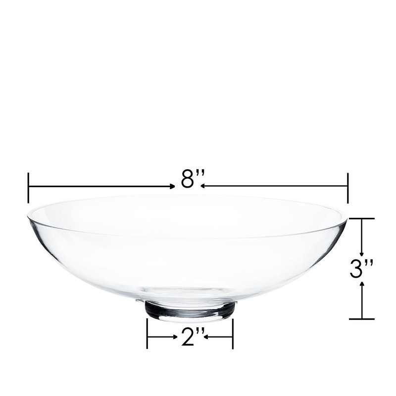 CYS EXCEL Glass Small Decorative Footed Bowl (H:3" D:8") Fruit