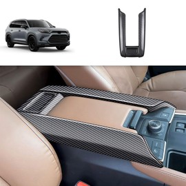 TERDARAY Armrest Box Cover Trim Compatible with Toyota New Grand Highlander 2024 2025 Central Console Armrest Box Protector Interior Car Accessories ABS 1PC (Carbon Fiber Style)