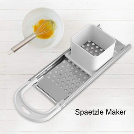 Spaetzle Maker, Stainless Steel Spatzle Noodle Maker with Safety Pusher, Kitchen Stainless Steel Blade Spaetzle Noodle Dumpling Maker Pasta Cooking Tool, 32.4 X 10.7 X 6.3cm