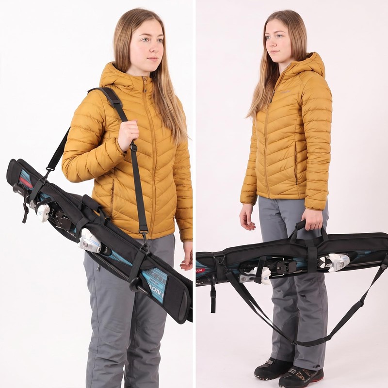 Ski Cover, 3MM Neoprene Ski Sleeve with Detachable Shoulder Strap,