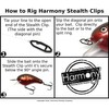 Harmony Fishing Stealth Clips (25 Pack) [Black Stainless] (18mm (50#
