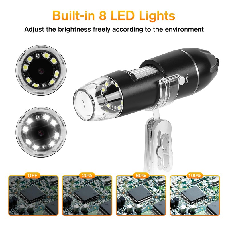 WADEO Upgraded Handheld Microscope Camera 1440P HD, USB Microscope 50-1600X,