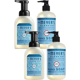 MRS. MEYER'S CLEAN DAY 2 Foaming Hand Soap Rainwater 10 Fl Oz, 2 Liquid Hand Soap Rainwater 12.5 Fl Oz, 1 CT (Variety Pack)