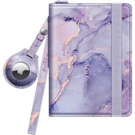 Fintie Funda de Pasaporte - Carcasa para Pasaporte de Tela y Cuero Sintético con Billetera para Tarjeta de Crédito, Tarjetas de Visita, Pases de Embarque,Tarjeta Médica (Z- Jade)