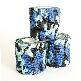 3 Pack - Camouflage Self Adhesive Cling Tape - Multiple Colors Available (Blue Camo #16)