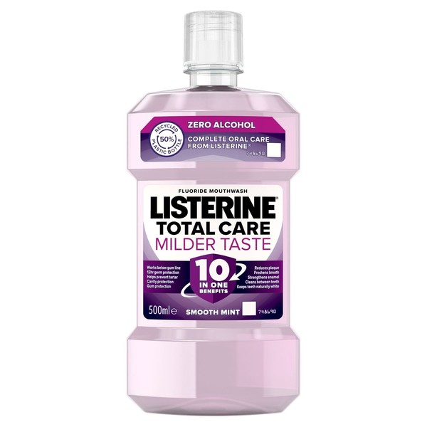 Listerine Total Care Zero Alcohol Mouthwash Smooth Mint, 500ml