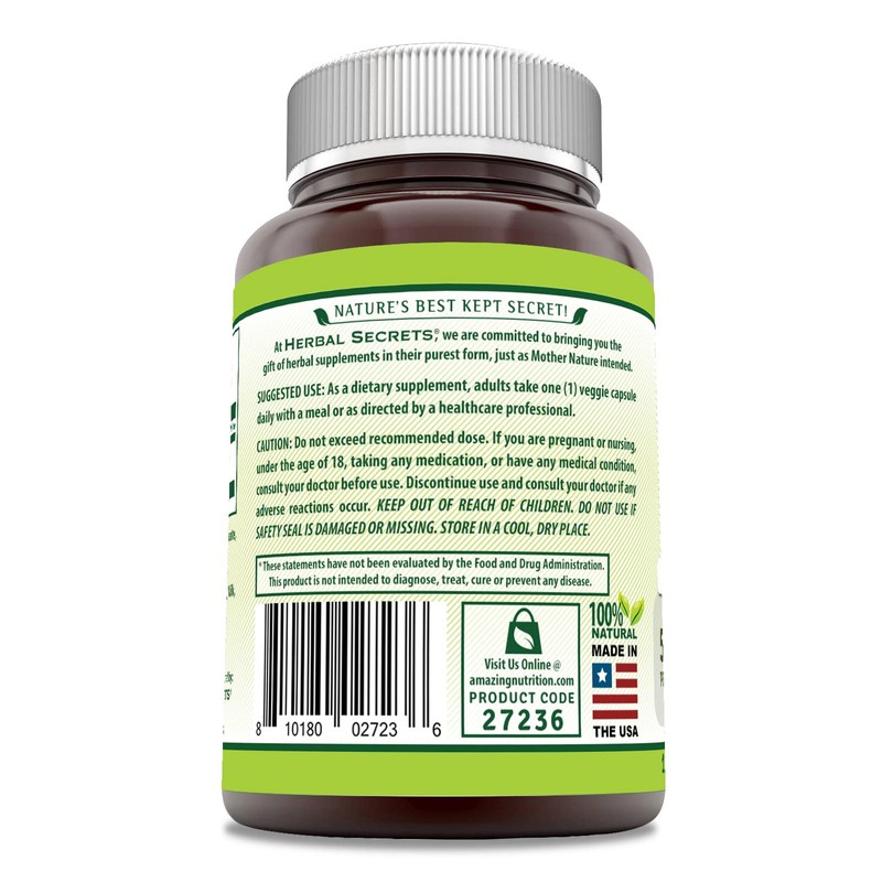 Herbal Secrets Quercetina 500 mg 120 cápsulas vegetales Suplemento Fabricado