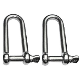AERZETIX - C49825 - set of 2 - self-locking long forged shackle - thread M8-3000kg - made of stainless steel A4