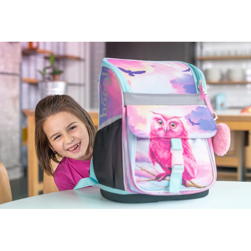 Baagl Girls' School Bag for 1st Class - Ergonomic School