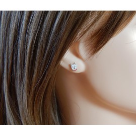 ICYROSE Solid 925 Sterling Silver Husky Dog Stud Earrings White Husky 3862