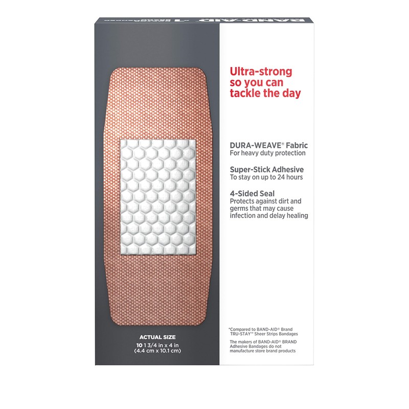 BAND-AID® Brand TOUGH STRIPS® Bandages XL, 10 Count
