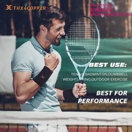 Thx4COPPER Compression Wrist Sleeve-Copper Infused Wrist Support for Men &Women-Improve Circulation and Recovery 1 Pair,Black,XXL