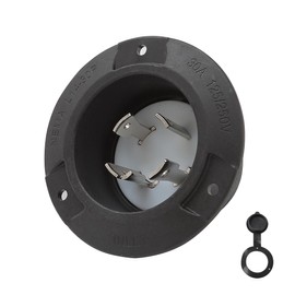 Nema L14-30P Flanged Inlet with Waterproof Cover, 14-30P Lock in 3 Pole 4 Wire 30AMP 125/250V Male Plug,ETL Verified Nema L14-30P Inlet Black Color