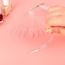 50Pcs Ballet-shaped Clear Nail Swatch Sticks With Metal Rings Numbered Stickers, Fanned To Show Tips, Nail Polish Swatch Stick Color Swatches For Nail Polish, Suitable For Professionals And Beginners