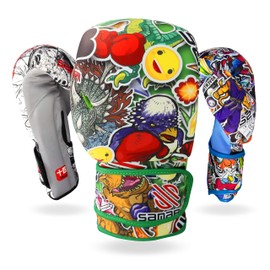 Sanabul Sticker Bomb Adult Boxing Kickboxing Training Gloves (Dino Jungle, 12 OZ)
