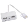 Casoter Double Telephone Socket Adapter, 1 BT Plug to Two