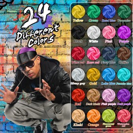 28 Pcs Silky Durags Set Includes 24 Satin Durag for Men Women Long Tail Headwraps with 4 Elastic Wave Cap (Multi Color)