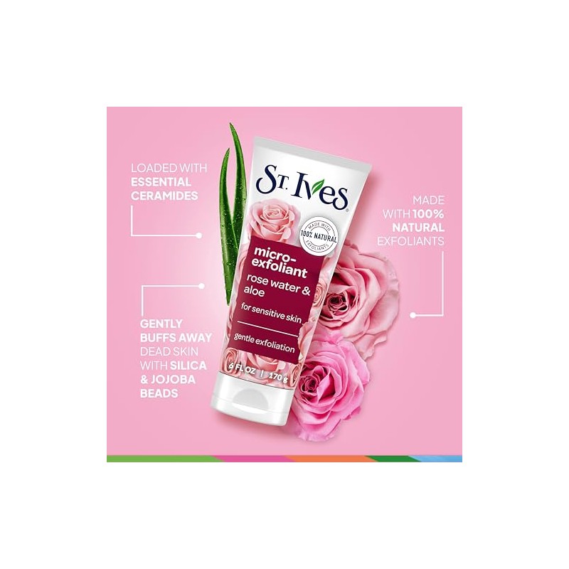 St Ives Exfoliante facial suave y suavizante, 170 g