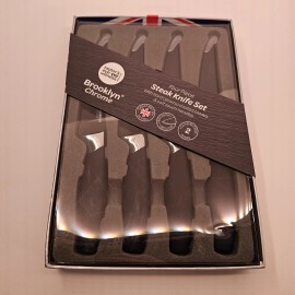 Taylor's Eye Witness Brooklyn Chrome 4pc. Steak Knife Set - BRAND NEW & RARE