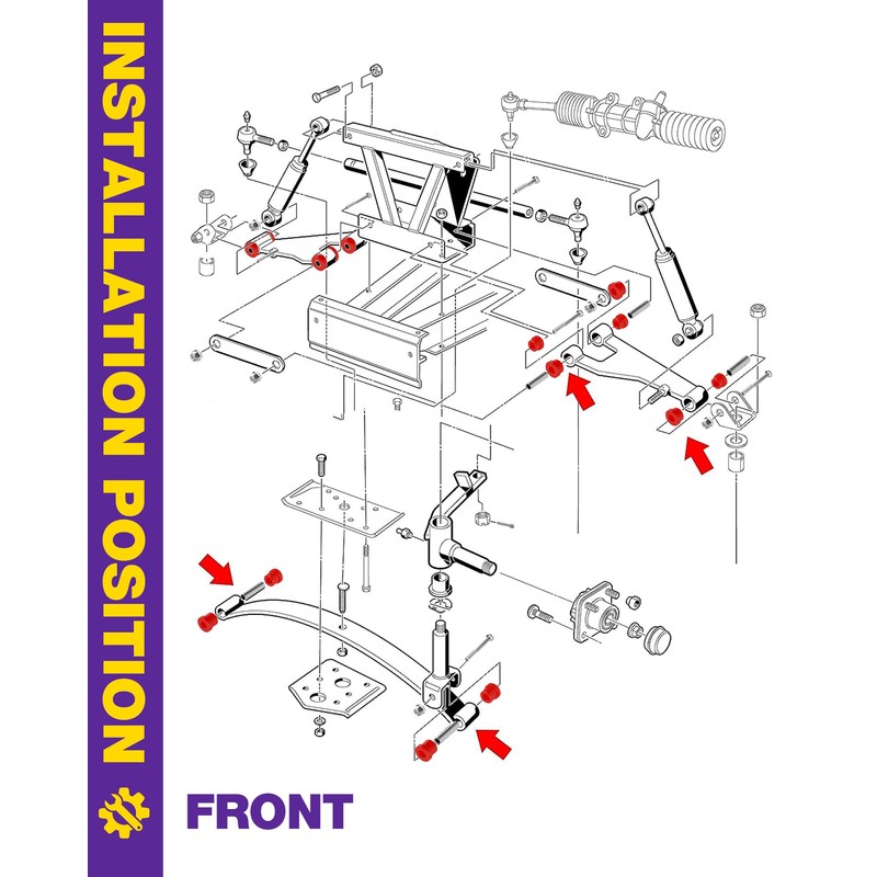 Club Car DS Front Suspension Bushing Kits for Front Upper