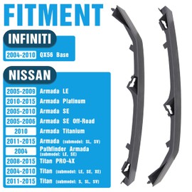 Front Bumper Filler Retainer Headlight Molding Trim Compatible with 2004-2015 Armada Titan QX56 Replace for 622357S300 622347S300 Left Driver & Right Passenger Side