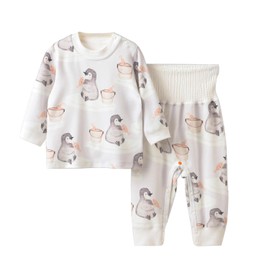 Cherie Kids Organic Cotton Soft 0-24 Month 2-Piece Baby Pajama Set for Boys and Girls Unisex Long Sleeve
