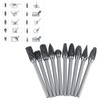 10pcs Tungsten Carbide Steel Rotary Files Burr Set 3mm Shank