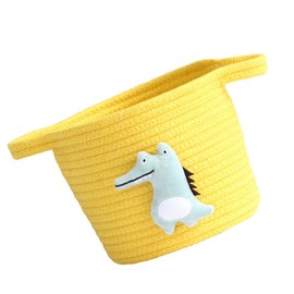 iplusmile Sundries Organizer Storage Basket Multifunctional Cotton Rope Container Light Green Crocodile Design for Clothing and Home Accessories Stylish and