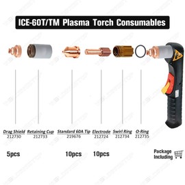Plasma Torch Electrode Tip Drag Shield for Miller Spectrum 875 Cutter ICE-60T/TM 25pcs
