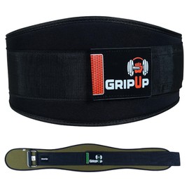 GripUp Powerlifting Belt Auto-Lock 6.5” Padded Back Support Ideal for Men & Women in Gym Fitness Bodybuilding Powerlifting Weightlifting Deadlifts & Squats Professional Exercise Equipment (Black, 2XL)