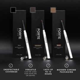 Forte Series Beard and Hairline Shaper, Smudge-Resistant Wax, Precision Brush, Sleek Travel Packaging (Black)