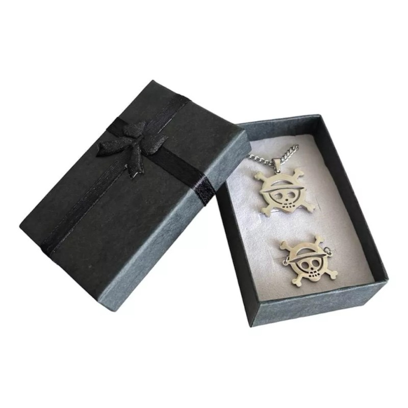 ARTIMATIC Collar One Piece + Pulsera Acero Inoxidable Luffy Anime