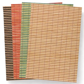 MIJOMA Bamboo Place Mats Set | 4 Pieces 30 x 45 cm | Place Mats | Robust, Easy Care & Rollable (Colour Mix)