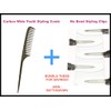Carbon Wide Tooth Rake Comb with Tail Child-Friendly Detangler, Natural