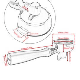DIBTSA 58mm Portafilter 2 Ears Single Spout Compatible with E61 Group Head, Flair 58, ECM, Rocket, Sanremo, Synesso, Slayer, VBM, with Filter Basket and Puck Screen, Anodized Aluminum Handle