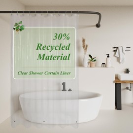 Mrs Awesome Recycled Clear PEVA 84 Extra Long Shower Curtain Liners with 3 Magnets,Water Proof 5G Plastic Shower Liner for Bathroom,72x84