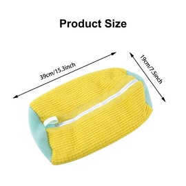 Pack of 2 Shoe Wash Bags, Wash Bags for Shoes, Washing Machine, Reusable Shoes Wash Bag with Zip, Laundry Net Shoes for Trainers, Socks, Laundry Net Shoes with 360° Cleaning Fluff