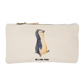 Parent-New Mr. & Mrs. Panda S Makeup Bag Marching Penguin, White, Hand drawn