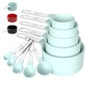 TILUCK Measuring Cups & Spoons Set, Stackable Cups and Spoons, Nesting Measure Cups with Stainless Steel Handle, Kitchen Gadgets for Cooking & Baking (5+5, green)