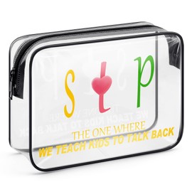 Speech Therapy Speech Language Pathologist Gifts Funny Makeup Bag Gift for Women Speech Therapist Appreciation Gifts Clear Cosmetic Bag Speech Pathology Christmas Birthday Gifts for SLP Toiletry Pouch