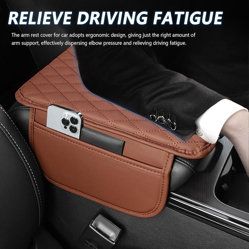 Upgraded Car Center Console Cover, Microfiber Leather Car Armrest Cover