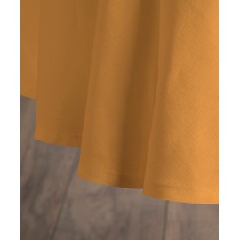 Calicot Tablecloth 100% Cotton Table Cover Decorative Round Easter Washable Tablecloths for Kitchen, Dining, Buffet Parties, Banquets & Camping - Warm Apricot (63")