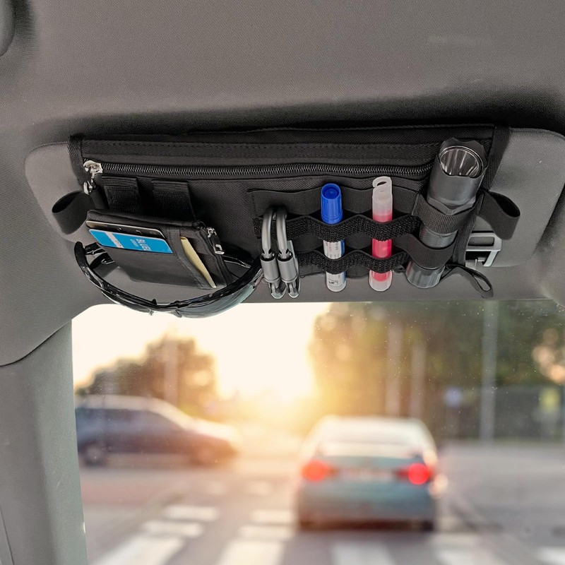 OMU Molle Visor Panel Organizer, Tactical Car Sun Visor Cover