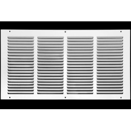 20"w X 6"h Steel Return Air Grilles - Sidewall and Ceiling - HVAC Duct Cover - White [Outer Dimensions: 21.75"w X 7.75"h]