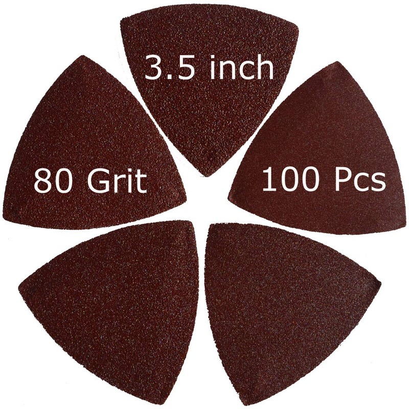 XXGO 100 Pcs 80 Grits 3-1/2 Inch 90mm Triangular Hook